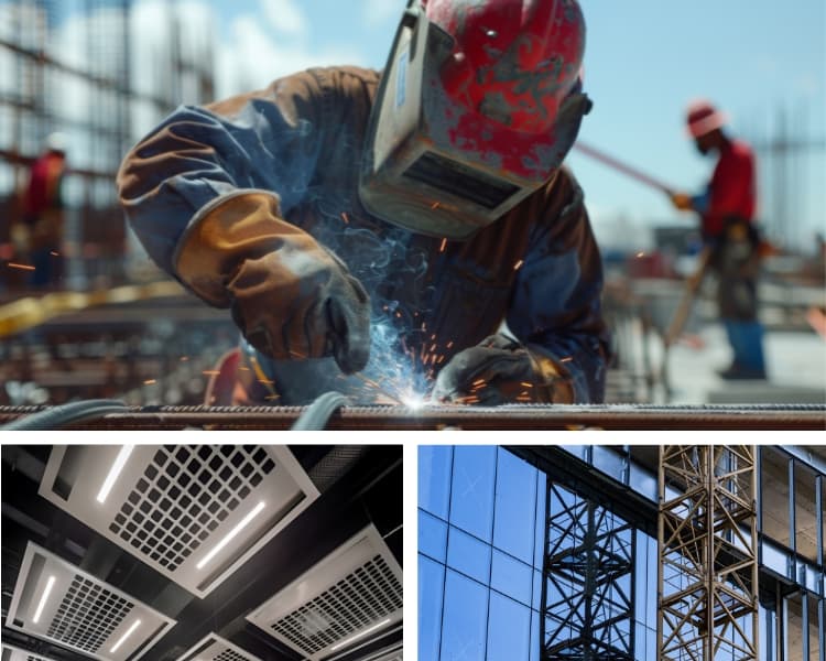 Men/roof/building